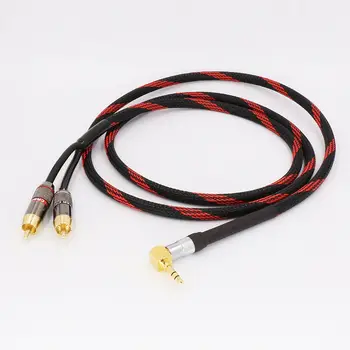 Augstas Kvalitātes mūzikas atskaņotājs rca kabelis Audio signāla vadu JACK plug 3.5 mm viens līdz divi RCA Interfeiss augstas precizitātes audio amp