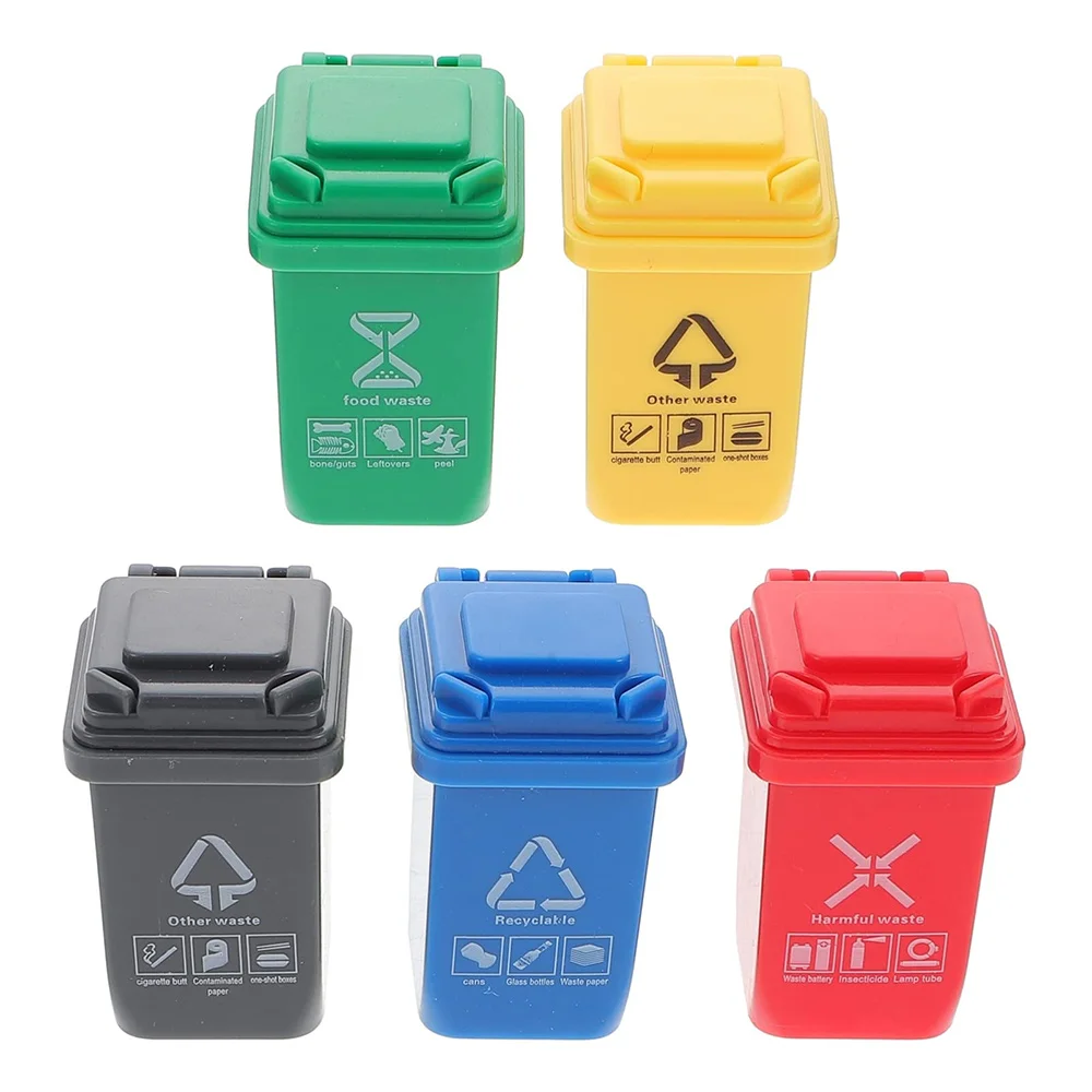 10Pcs Mini Miskastes Rotaļlietas Modeļa Simulācijas Atkritumu Urnas Namiņš Recycle Bin Šķirošanas Atkritumu tvertnē Mācību Dāvanas Bērniem, Mazuļiem